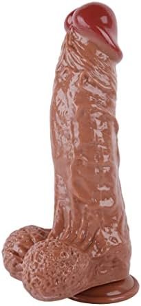 12 Inch Huge Dildo Big Realistic Jelly Dildo With Strong Suction Cup, Huge Thick Dildo Flexible Adult Sex Toy For Women - Brown