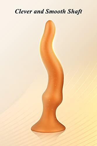 Long Anal Plug Dildo With Strong Suction Cup Soft Liquid Silicone Butt Plug Vaginal Stimulation Prostate Massage For Beginner Advanced Players Sex Factory (L) - Image 2
