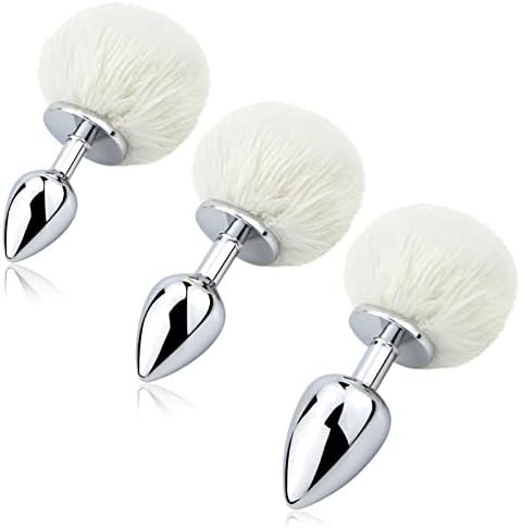 3Pcs Expanding Anal Butt Plug - Sex Factory Aluminum Alloy Butt Plug Artificial Rabbit'S Fur Tail Anal Sex Toys For Women Men Couple…