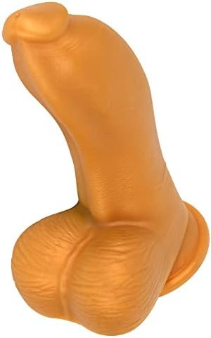 Realistic Dildo With Powerful Sucker Base, Liquid Silicone Thick Dildo Penis Soft Skin-Friendly G-Spot Giant Dildo With Thick And Rough Testicle Base (S) - Image 3