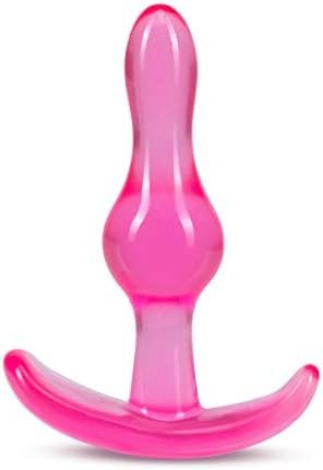 Blush Curvy Anal Plug - Wearable 3.5" Beginners Anal Toy - Stayput & Anchortech Design - Tapered, Soft, Flexible For Comfort - First Timers Sex Toy For Back Door Play - Clear Pink - Image 2
