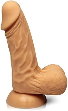 Seductive Silicone White 5'' Realistic Dildo With Balls - 100% Pure Medical Grade Silicone Beginner Lifelike Dong With Suction Cup - Luxurious And Body Safe Penis Shaped Sex Toy