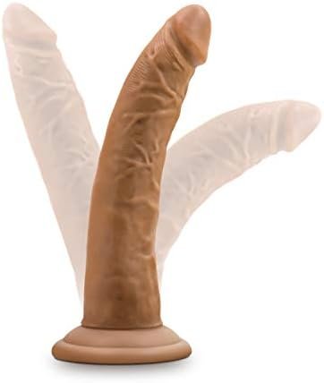 Blush Dr. Skin 7 Inch Realistic Dildo - Soft Lifelike Real Feel - Slim 1.5In. Width - Sturdy Strap On Harness Compatible Suction Cup For Hands Free Play - Body Safe Adult Sex Toy For Men Women - Mocha - Image 3