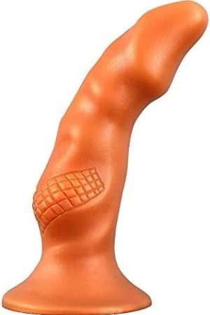 Realistic Dildo With Textured Ball Soft Liquid Silicone Anal Butt Plug With Powerful Suction Cup