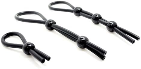 Dark Amour Adjustable Beaded Cock Lasso Penis Ring & Scrotum Ring - Adult Toys For Men, Strong Elastic Tube, Multiple Positioning Options, Single, Double, Triple Bead Options, Aids Stronger Erections - Image 3