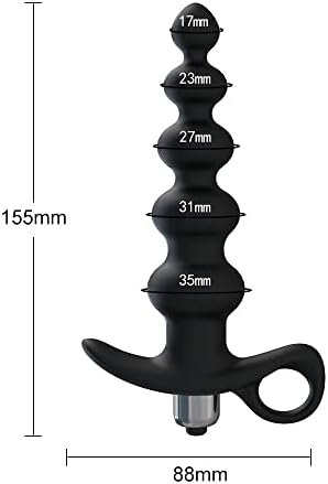 Vibrating Anal Beads Butt Plug, Silicone 16 Powerful Vibration Anal Sex Toy Waterproof Design Contain With Bullet Vibrator For Adult Men Women - Image 3