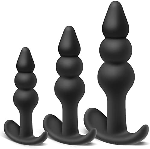 Butt Plug Pack Of 3 Silicone Anal Beads Butt Plugs Training Set Adult Sex Toys For Women,Men And Beginners