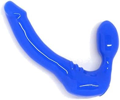 Feeldoe ยฎ Slim Silicone Strapless Strap-On Harness-Free Double Dildo (Without Vibrator) Small Size: 5-1/2" X 1-1/4" In Blue