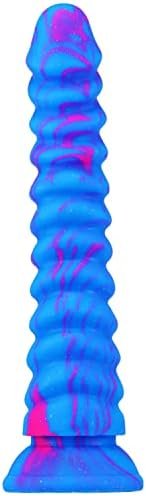 Realistic Colorful Dragon Dildo Anal Plug, 8.58 Inch Soft Flexible Liquid Silicone Dildo Thick Anal Bead Adult Sex Toy With Strong Suction Cup
