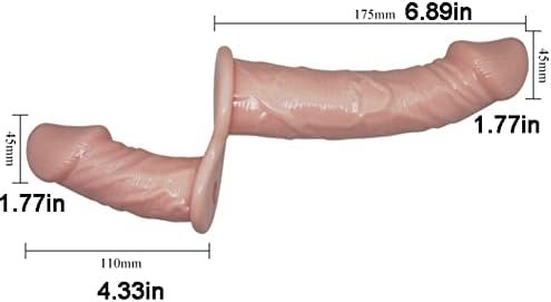 Frrdei Vibrating Double Sided Dildo Strap On Wearable Harness Realistic Vibrator Penetrator Toy Two Ended Dildo, Headed Dong Penetation G Spot And Anal Plug For Women Lesbian - Flesh - Image 2