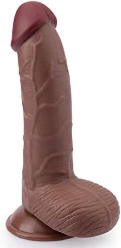 Realistic Big Dildos, 8.5 Inch Adult Sensory Sex Toys With Suction Cup, Body-Safe Material Sex Toys For Women And Men(Brown)