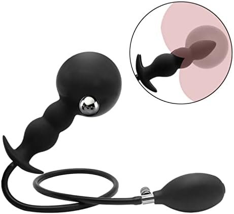 Igeuza Inflatable Anal Beads,Inflatable Butt Plug Silicone Anal Plug(Steel Ball Included) Medical Grade For Male, Female And Beginners, Adult Sex Toys & Games For Adult Men Sex Toys - Image 3