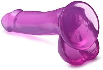 Lynx 6 Inch Ice Dildo With Balls - Purple - Image 3