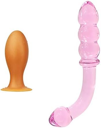 Anal Beads Soft Silicone Anal Plugs With Strong Suction Cup Crystal Bent Pleasure Wand Double Ended Butt Plug For Unisex G-Spot Stimulation Sex Factory