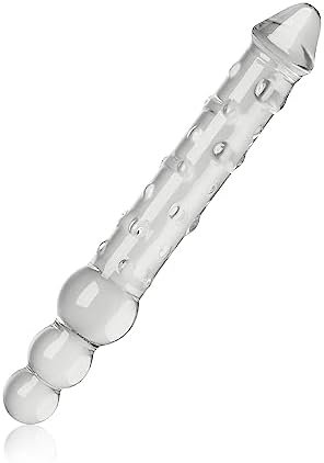 Fst 7.87 Inches Long Glass Anal Butt Plug With 3 Balls Anal Dildo Big Swirl Crystal Penis Thruster Pleasure Wand Anal Plug Vaginal Sex Toy Anal Dildo For Adult Men Women