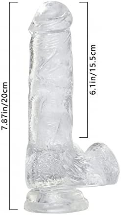 7.87 Inch Small Realistic Dildo, Soft Lifelike Beginner Sex Toy Jelly Clear With Strong Suction Cup For Womens/Men/Gay, Flexible Penis G Spot Stimulator Vaginal, Prostate, 1.0 Count - Image 3