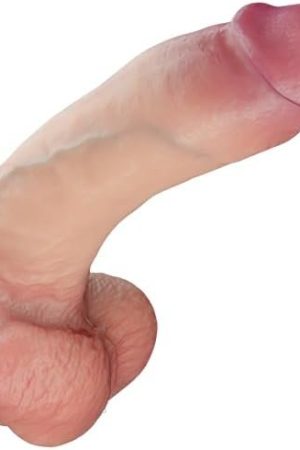 8.6'' White Curved Realistic Dildo For G Spot Stimulation, Soft Dual-Layer Liquid Silicone Thick Lifelike Anal Dildo With Powerful Suction Cup For Hands-Free Play,Adult Sex Toys For Women &Men Couples