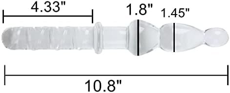 Aptitan 10.8" Double Ended Glass Dildo Crystal Anal Bead Plug Butt Pleasure Wand G-Spot Stimulator Female Masturbator - Image 2