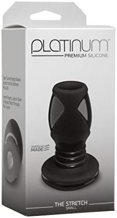 Doc Johnson Platinum Premium Silicone - The Stretch - Hollow Butt Plug - Small - Black - Image 3