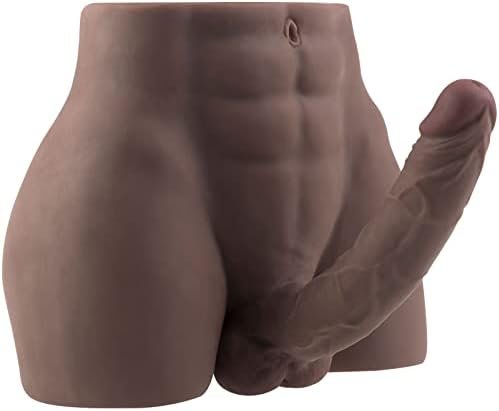 Torso Male Sex Doll With Flexible Dildo Realistic Sex Huge Cock, Men Sex Dolls For Women Tight Anal Hole 8.5 In Cock For Female Masturbation, Unisex Masturbator Sex Toy For Men Women Gay Couple 17Lb