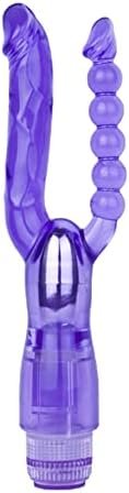 Romi Vibrating Double-Ended Dildos, Multi Speed Dual Penetration Sex Toys With Lifelike Glans Veins And Anal Beads, G-Spot Massager For Women
