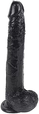 Softtoys - The Long Johnson - Adult Toy 100% Lifelike And Huge And 100% Feels Like Skin With Strong Suction Cup For Hands-Free G-Spot Anal Play (Black, Regular Width, 11 Inches Long)