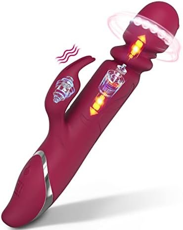 Thrusting Beaded Rabbit Vibrator For Women 21 Rotation & Vibration Modes & 7 Speeds Waterproof G-Spot Dildos For Female Sex Toys Rose - Image 2