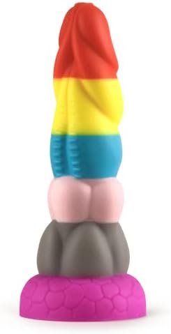Realistic Monster Dildo For Women,8.5" Dragon Anal Dildos With Strong Suction Cup,Silicone G-Spot Stimulator For Hands-Free Play, Sex Toys For Women Men And Couples Rainbow