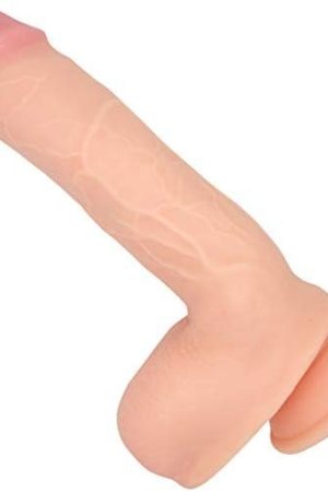 Realistic Suction Cup Dildo - Thick Veined Shaft Adult Sex Toy - G Spot And Vaginal Stimulator For Powerful Orgasms - Beige