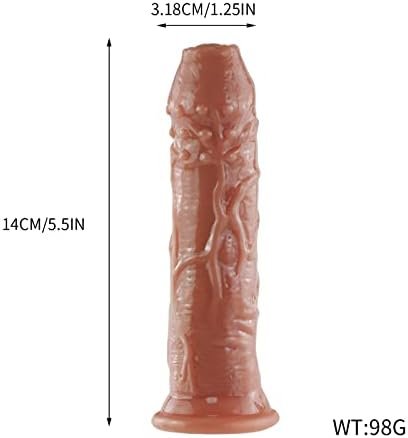 Realistic Dildo (S, Brown) For Beginners, 5.5 Inch Lifelike Dildo With Strong Suction Cup, Waterproof Real Penis With Half-Foreskin Head, Raised Veins, Sex Toys For Women - Image 2