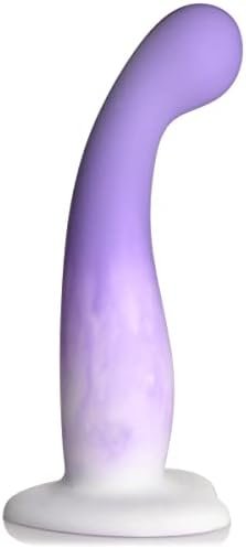 Simply Sweet Slim G-Spot Silicone Dildo For Men, Women, & Couples. Slim G-Spot Dildo Made With Premium Silicone Wide Heart Shaped Base Firm & Flexible. 1 Piece, Purple.