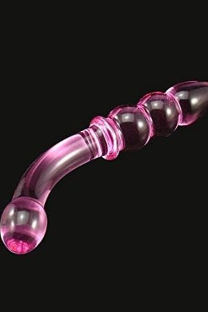 Glass Dildo, Crystal Bent Pleasure Wand Double Ended Butt Plug Anal Beads For Unisex G-Spot Stimulation Sex Factory