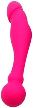 Wtogetao Realistic Long Dildo, Silicone Anal Butt Plug With Safe Handle G-Spot Anal Plug Dildo Anal Dildo Penis Prostate Massager Adult Sex Toy For Men Women Beginners Advanced Users (Rose Red)