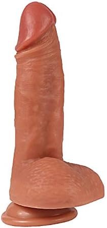 Anfei Hyper Realistic Dildo Dual Layered Liquid Silicone Bendable Sex Toy With Suction Cup 7.8 Inches