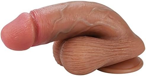 Realistic Cyan Veins Dildo Penis Adult Sex Toys With Hands-Free Suction Cup, Bending Shape Design Fake Penis Testicles For Vaginal G-Spot Masturbation Massager Women Pleasure