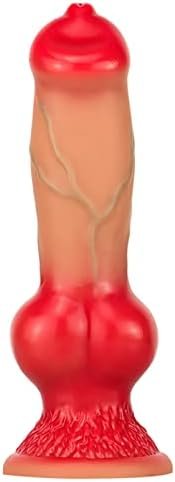 Colorful Thick Dildo Realistic Adult Dildo Women Butt Plug Toy, Real Silicone Anal Dildo With Suction Cup Adult Sex Toy, Soft Knot Dildo For Couples (L)