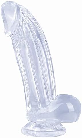 Realistic Transparent Dildo, 8.6 Inch Dual-Density Silicone Huge Penis Strong Suction Cup For Hands-Free Play, Flexible Cock G-Spot Stimulation Female Vagina Anal Sex Toys
