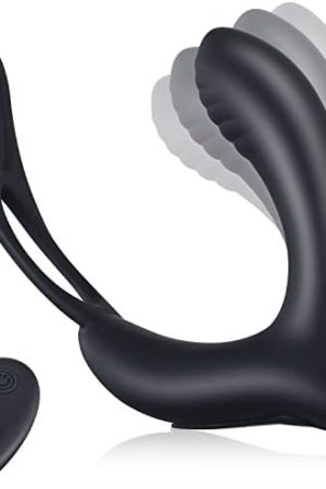 Suoxin 3-In-1 Remote Control Prostate Massager Vibrator With Penis Ring And Ball Loop, 10 Speeds Rechargeable Anal Sex Toy Waterproof G-Spot Vibrating Stimulator For Men Women Couple
