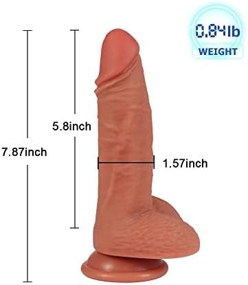 Anfei Hyper Realistic Dildo Dual Layered Liquid Silicone Bendable Sex Toy With Suction Cup 7.8 Inches - Image 2