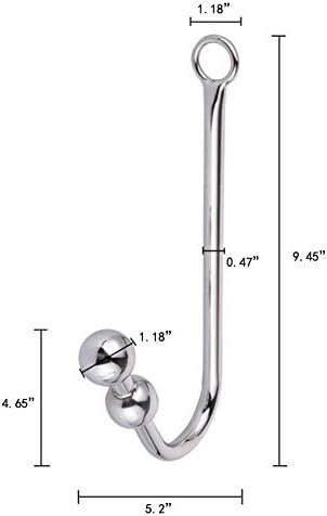 Anal Hook, Stainless Steel Double Balls Rope Hook With Ring, Bondage Fetish Toy For Unisex Adult - Image 2