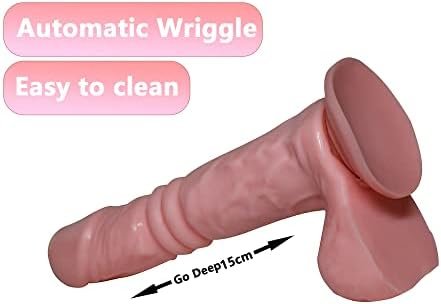 360 Swing Thrusting Dildo Body-Safe Material Lifelike Huge Penis With Strong Suction Cup For Hands-Free Play,Flexible Cock With Curved Shaft And Balls For Vaginal G-Spot And Anal Play Skin Color - Image 3