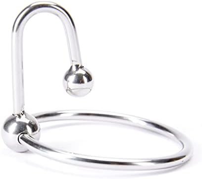 Stainless Steel Penis Cock Rings With Urethral Sounds Ball Male Erotic Penis Ring Adult Supplies (1.57 Inches)