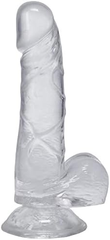 Doc Johnson โ Dick In A Bag, 6 Inch Adult Toy, Suction Cup Base, Textured Veins, Hands Free Play, O Ring Harness Compatible, Easy To Use, Adult Toy, Body Safe, Phthalate Free (Crystal Clear Tpe)