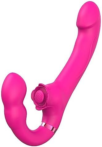 Cosydeka Strapless Strap-On G-Spot Dildo Vibrator Adult Sex Toys For Women Lesbian With 10 Vibration Modes & 5 Flapping Modes Remote Control Ubs Magnetic Charging Adult Sex Toys(Purple)
