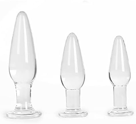 Aptitan 3 Pieces Glass Butt Plug Set Crystal Butt Plug Training Kit With Smooth Flat Base For Beginners And Advanced Men And Women Aptitan