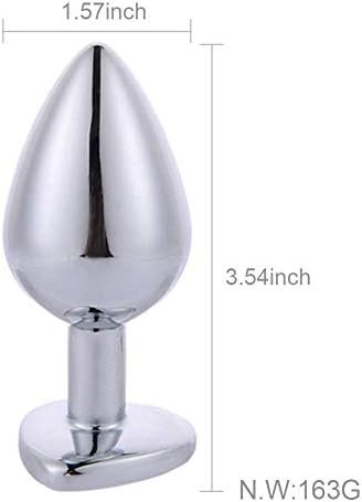 Rustless Metal Anal Butt Plugs Blue Jewelry Heart Shaped Anal Trainer Toys Unisex Valentine 'S/Birthday Gift For Lover Romi (Big Plug) - Image 2