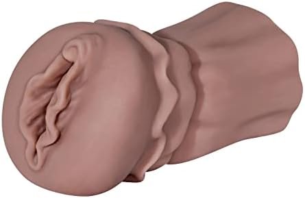 Male Masturbator Realistic Pocket Pussy Masturbation 3D Textured Real Vagina Masturbators With 2 Built In Cock Rings Clear Adult Sex Toys For Men
