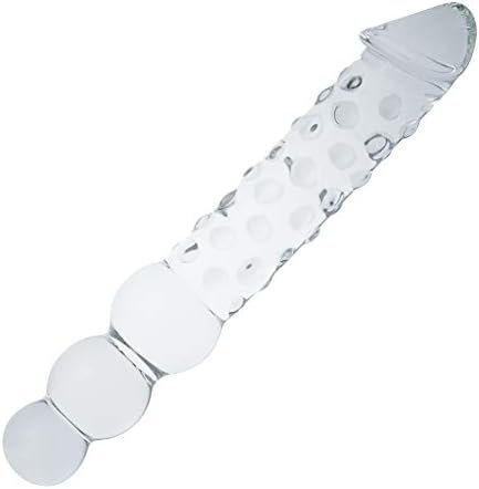Fst Super Big 11.6 Inch Transparent Crystal Penis Double Head Glass Dildo With 3 Big Beads Female Masturbation G-Spot Stimulate Stimulator Anal Plug For Women Sex Game