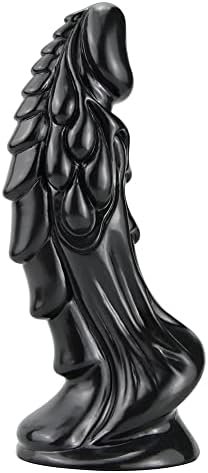 Sex Factory Realistic Dildo, 7.4 Inches Animal Monster Dildo Kirin Penis G-Spot Simulation Penis Anal Plug Prostate Massager With Suction Cup Base Sex Toys Pvc Black Fetish Femdom Conquer