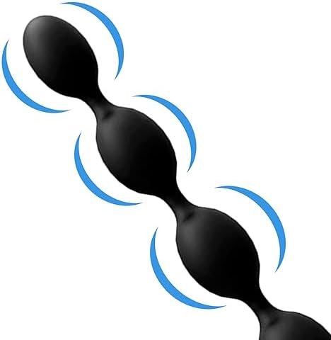Silicone Anal Beads Buttplugs With 5 Anal Balls 9.25 Inch Anal Chain Sex Toys With Safe Pull Ring Smooth Flexible Anal Butt Plug Anal Toys For Men Women Couples Black Anal Sex Toys Dildo Ylmxhfc - Image 3